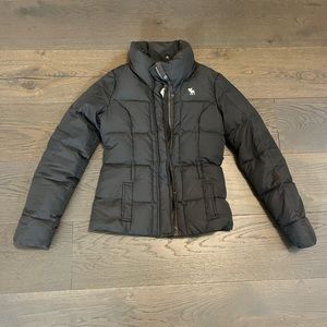 Abercrombie girls gray down filled jacket sz 8/10 GUC